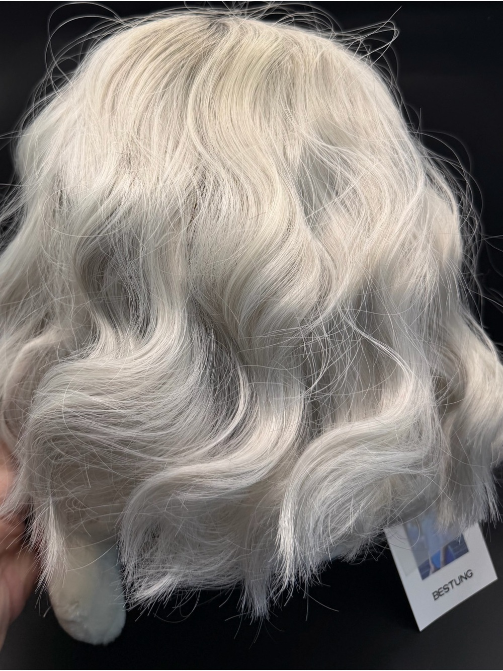 Short Wavy Silver-White Women’s Wig for Everyday Style